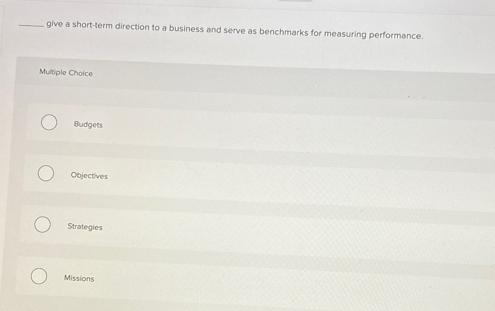 give a short - term direction to a business and