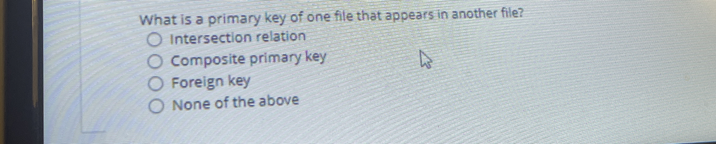 What is a primary key of one file that appears in