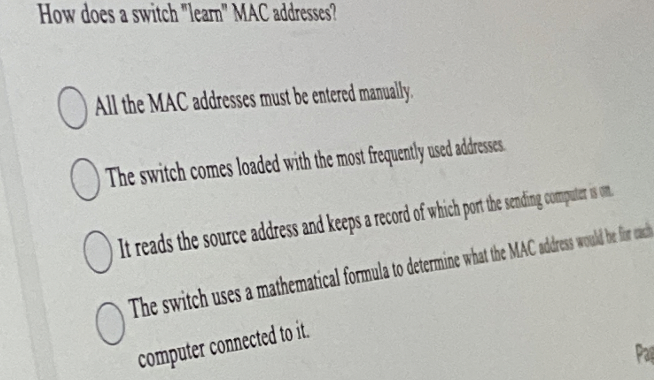 How does a switch "learn" MAC addresses? All the
