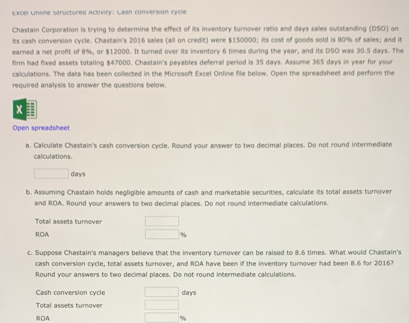 Excel Online Structured Activity: Lash conversion