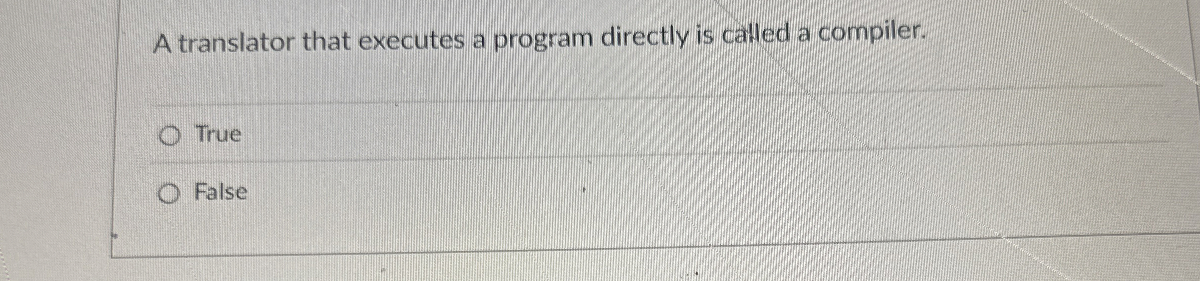 A translator that executes a program directly is