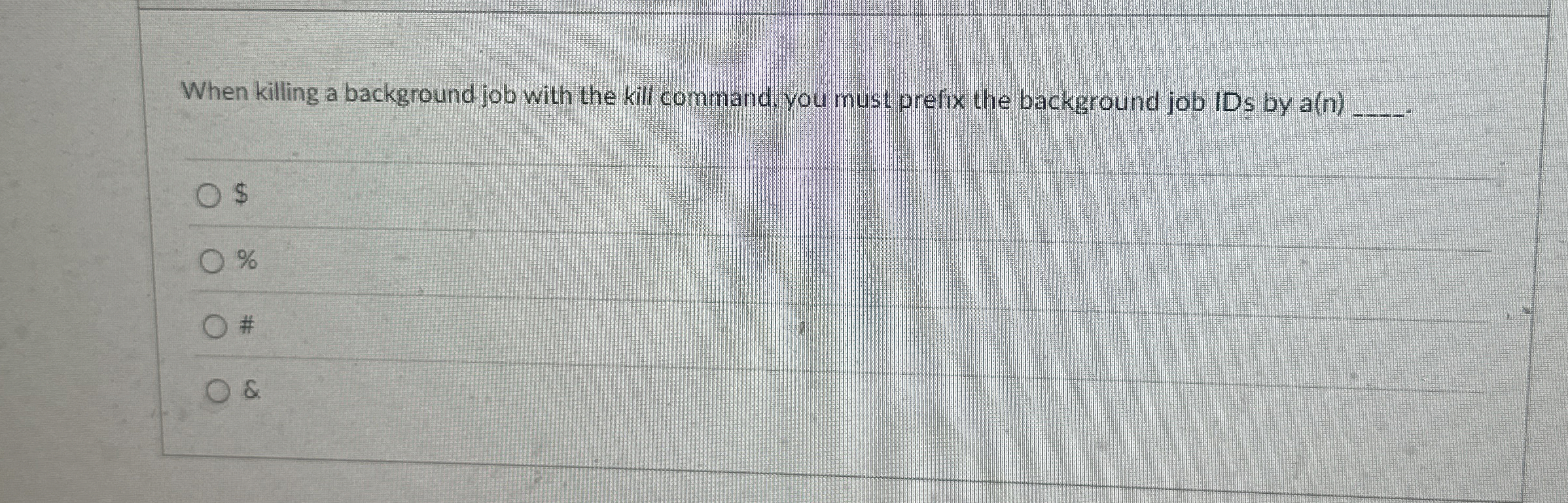 When killing a background job with the kill