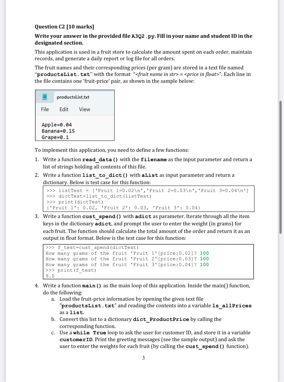 Question C 2 [ 1 0 marks ] Write your answer in