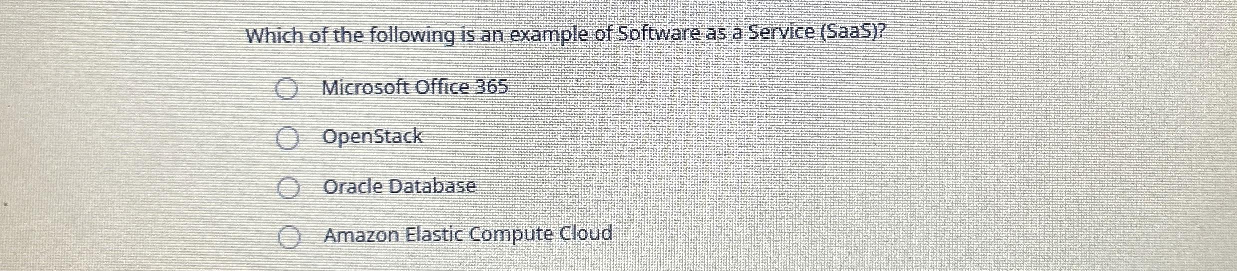 Which of the following is an example of Software
