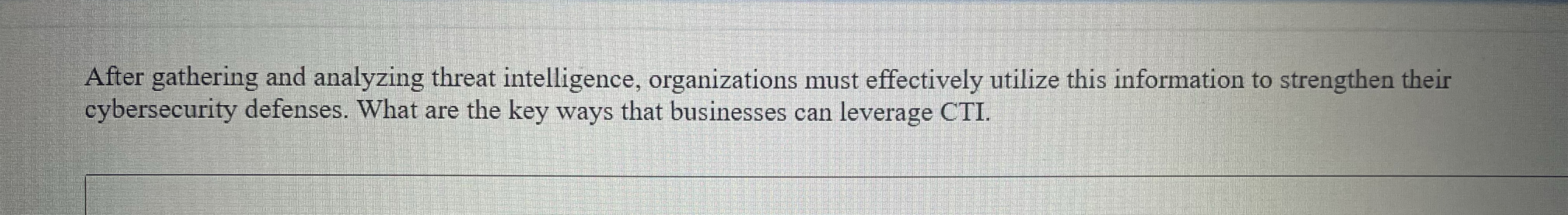 After gathering and analyzing threat