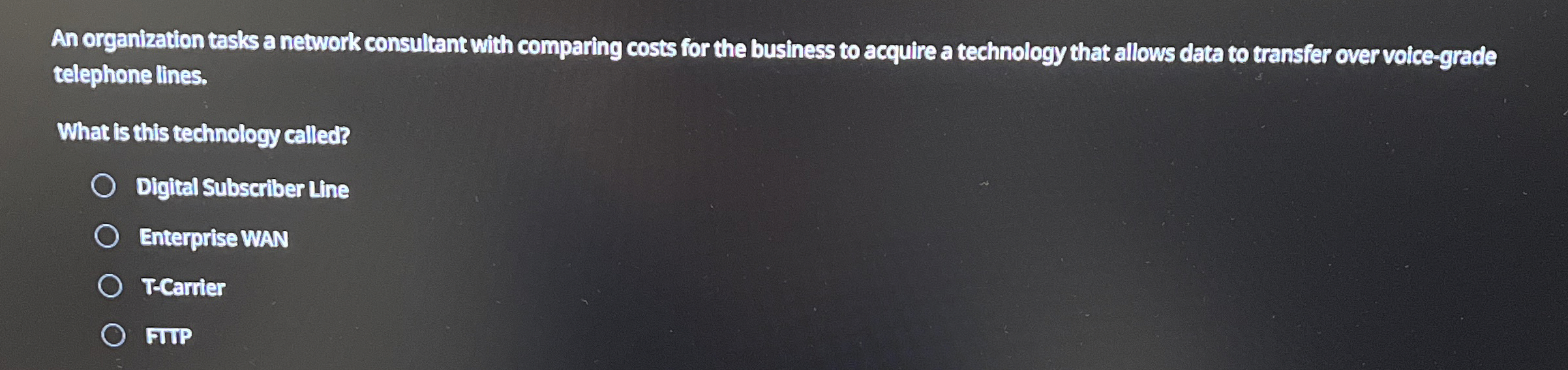 An organization tasks a network consultant with