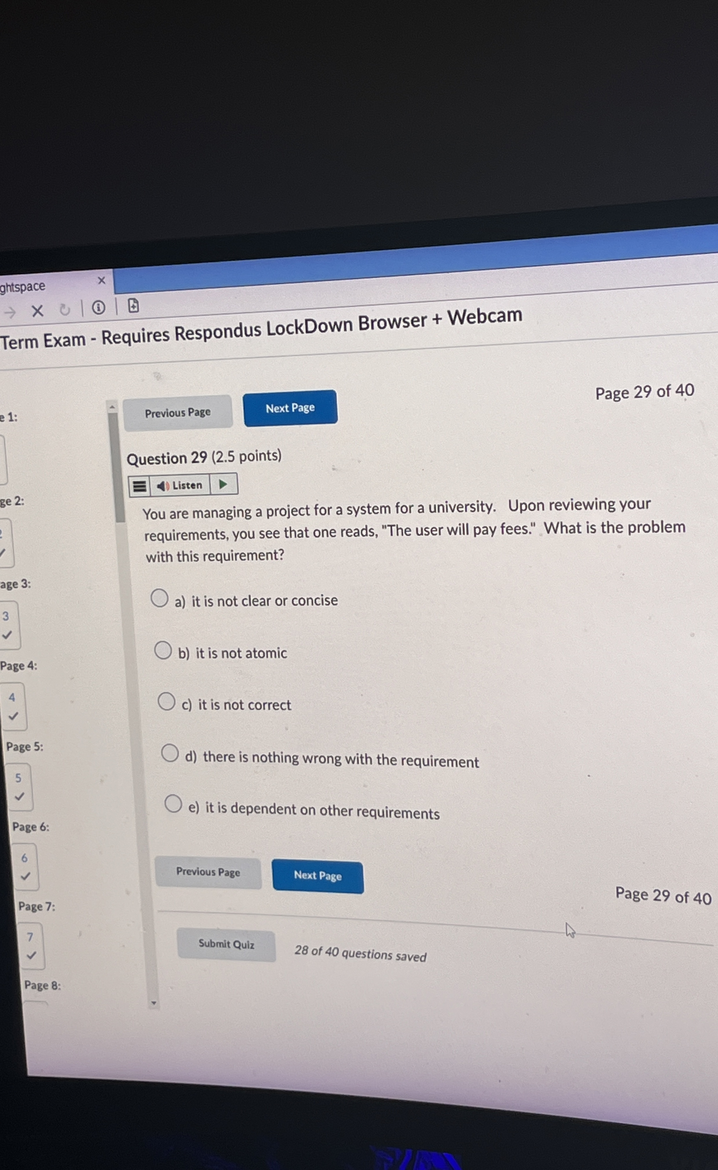 Question 2 9 ( 2 . 5 points ) You are managing a