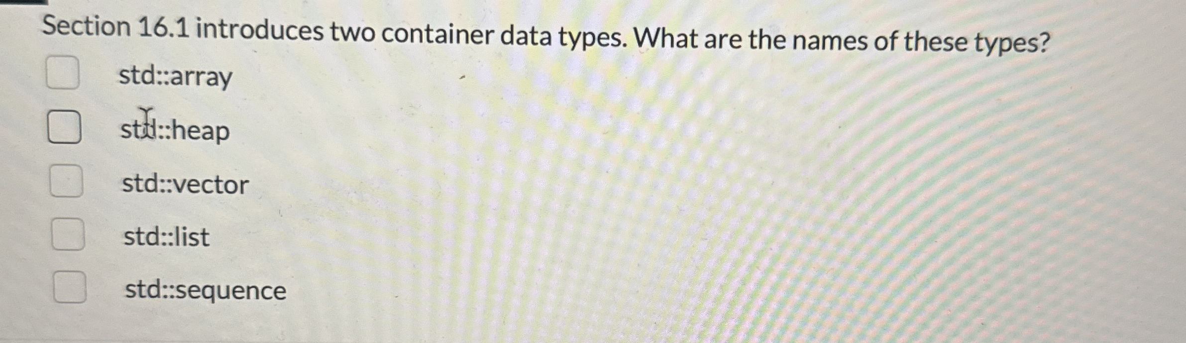 Section 1 6 . 1 introduces two container data