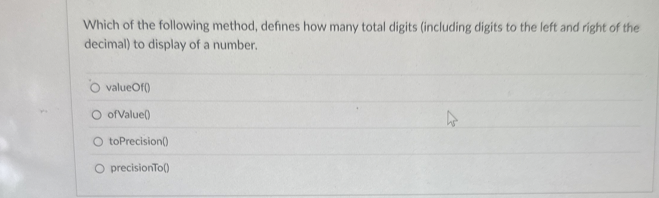 Which of the following method, defines how many