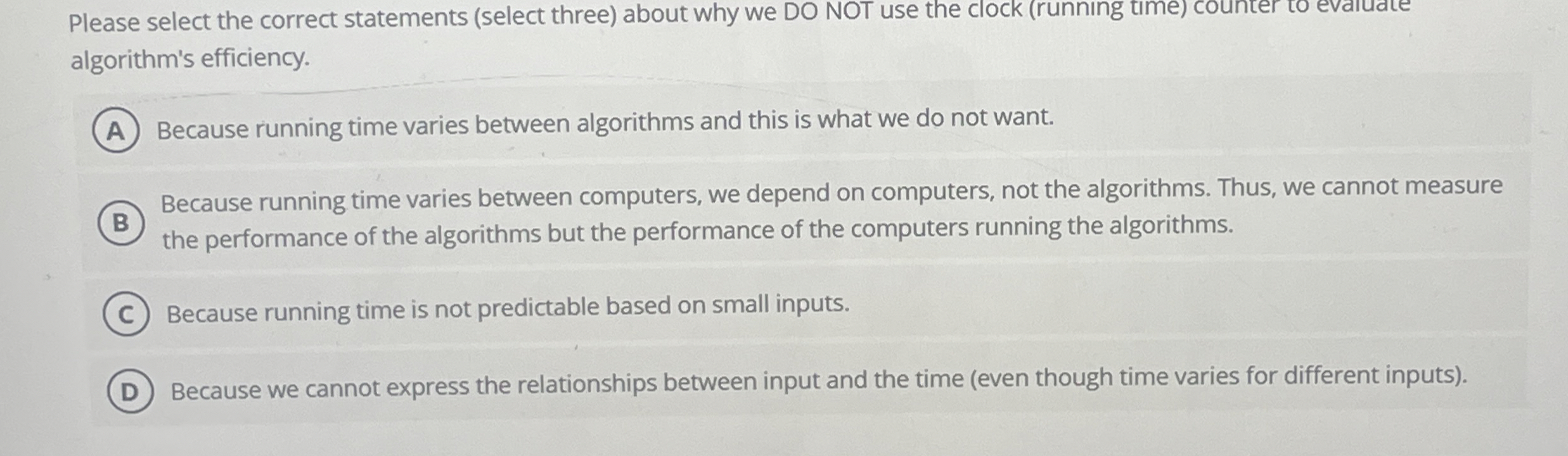 Please select the correct statements ( select