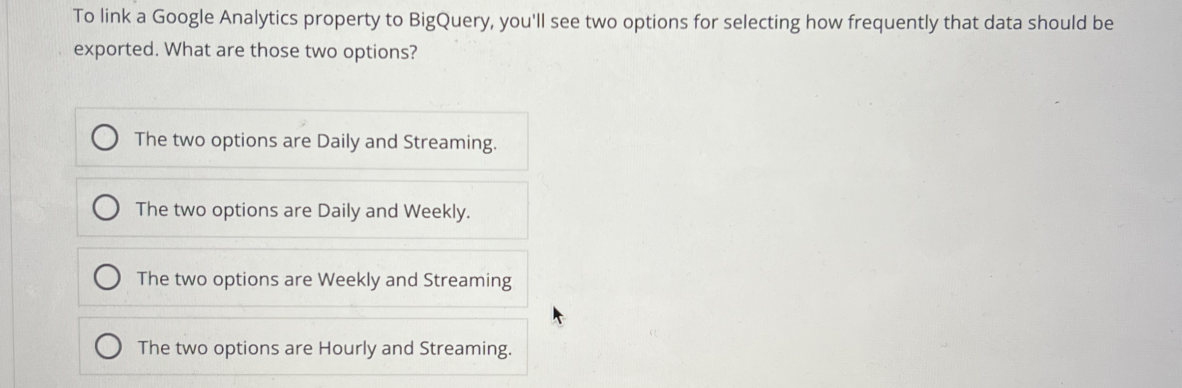 To link a Google Analytics property to BigQuery,