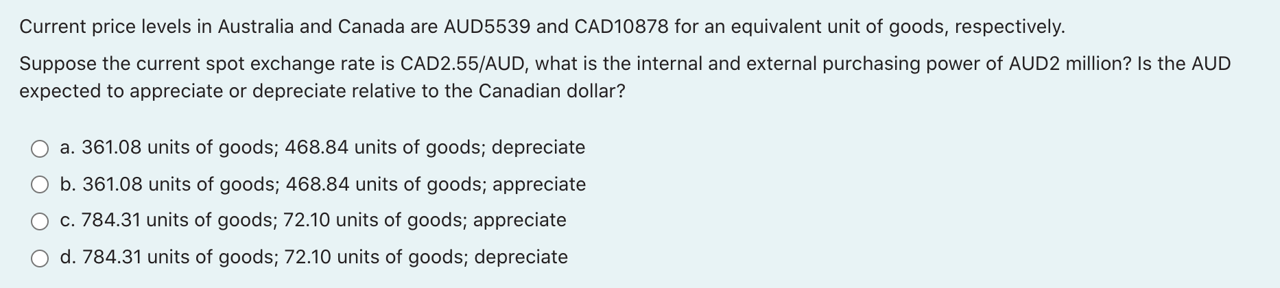 Question help needed: Current price levels in