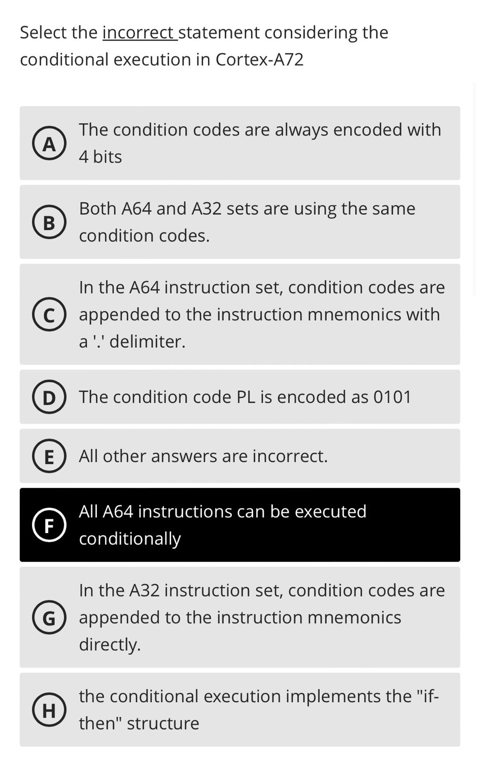 Select the incorrect statement considering the