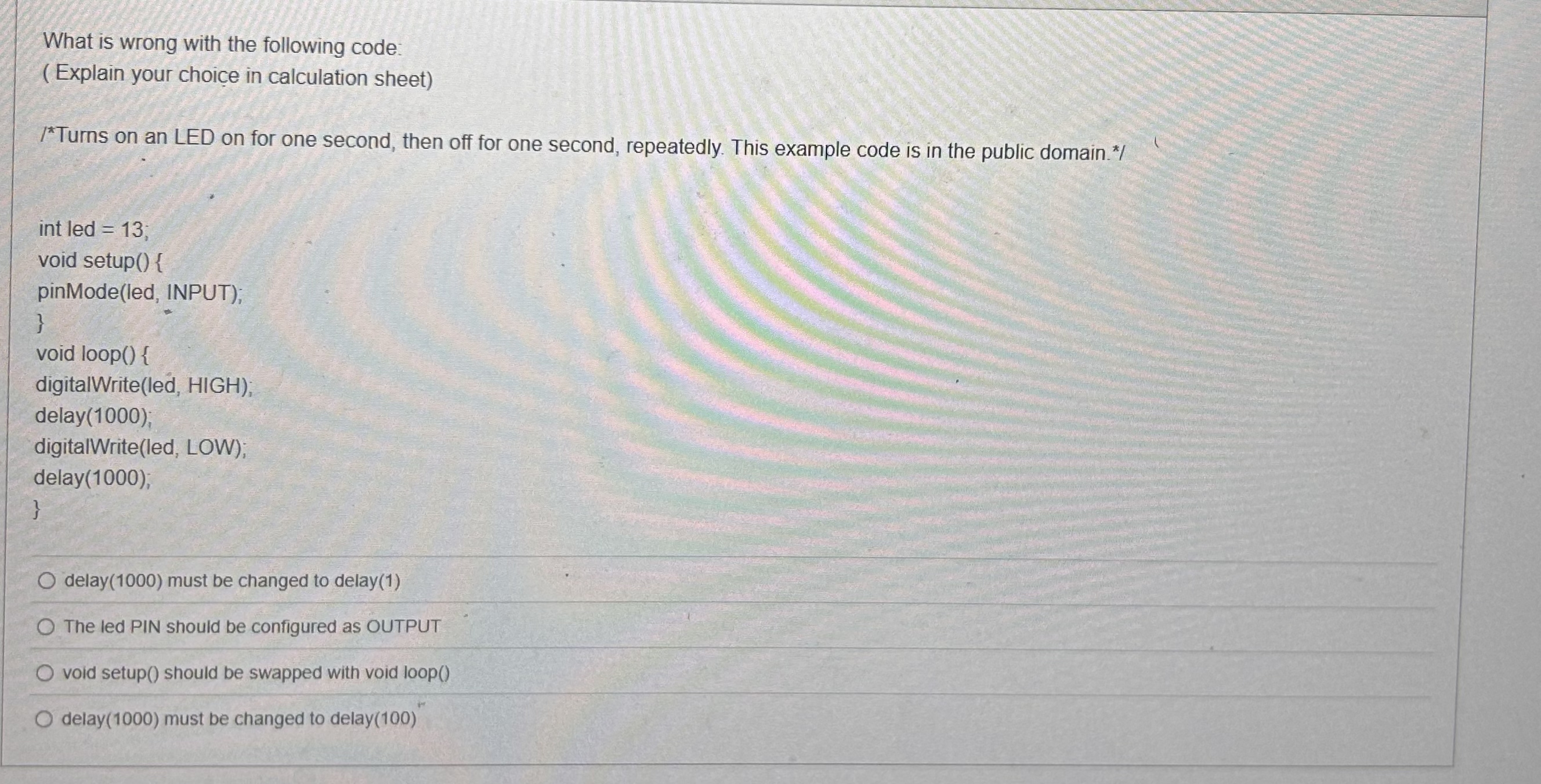 What is wrong with the following code: ( Explain