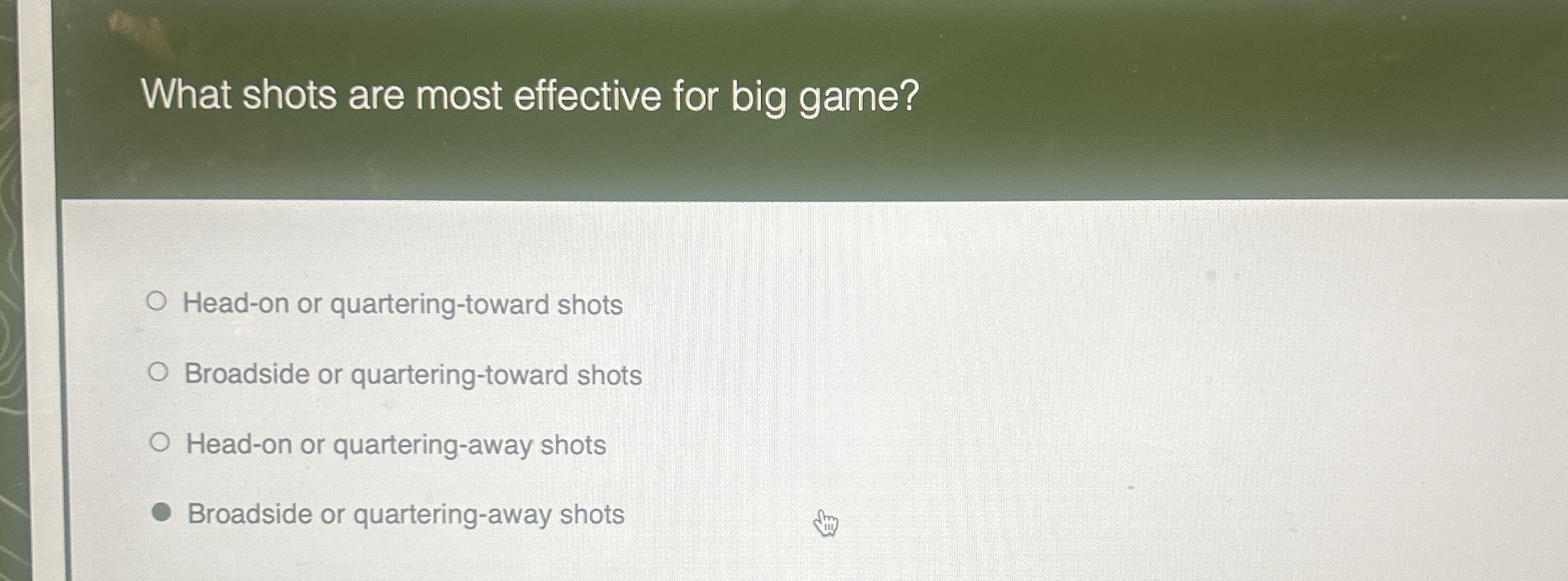 What shots are most effective for big game? Head