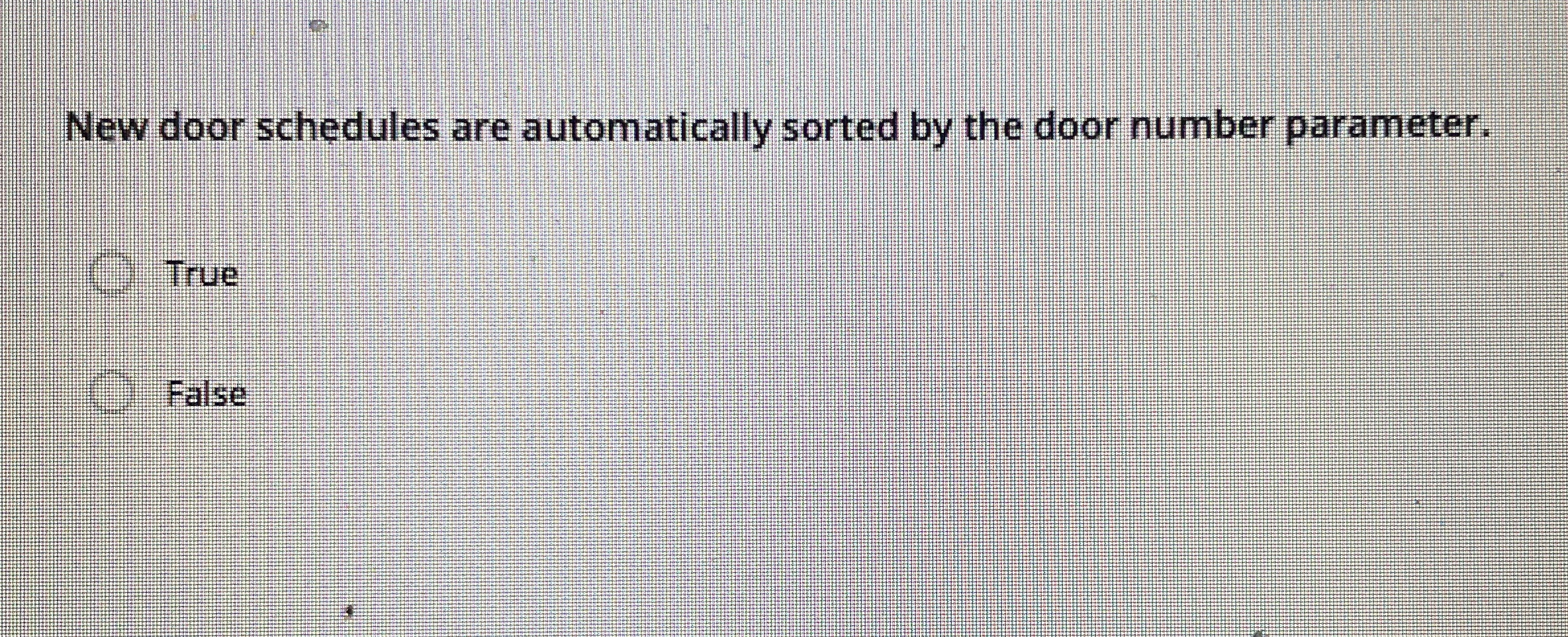 New door schedules are automatically sorted by