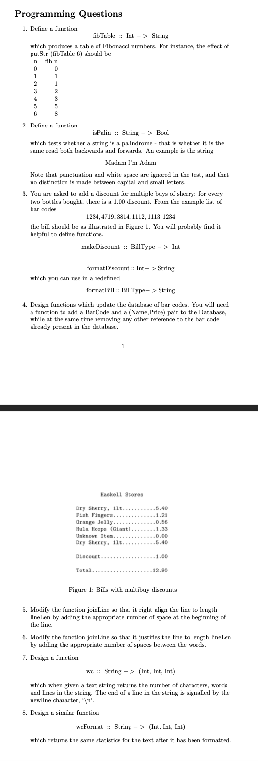 THE ANSWER MUST BE IN HASKELL