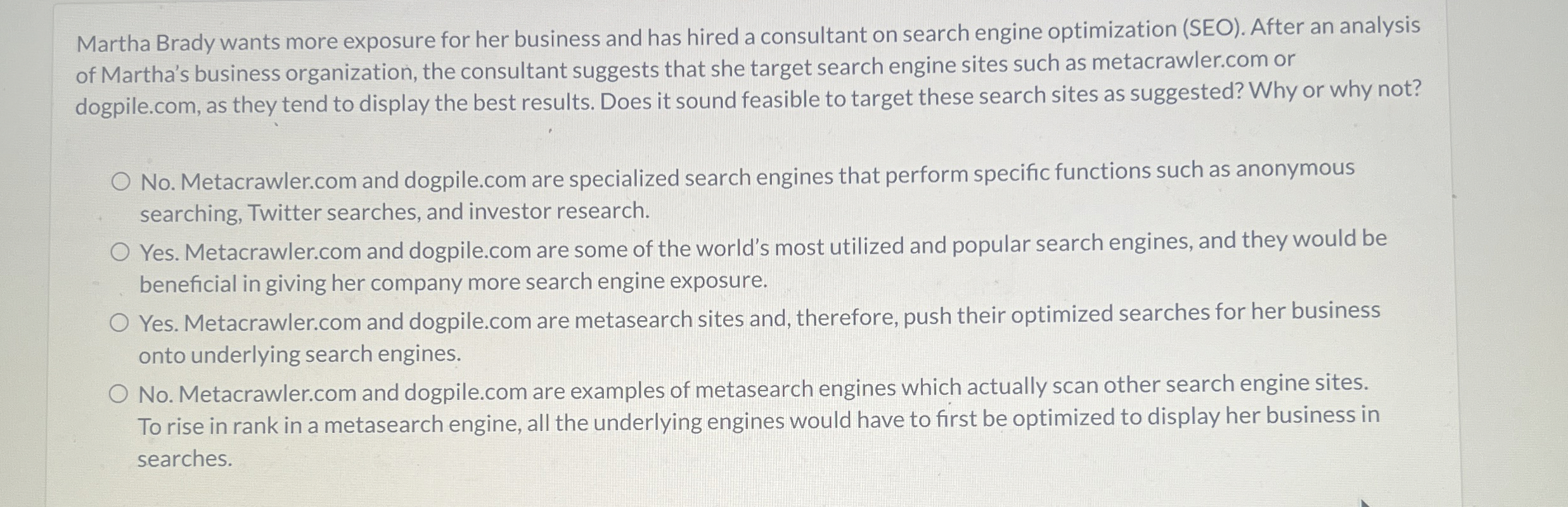 Martha Brady wants more exposure for her business