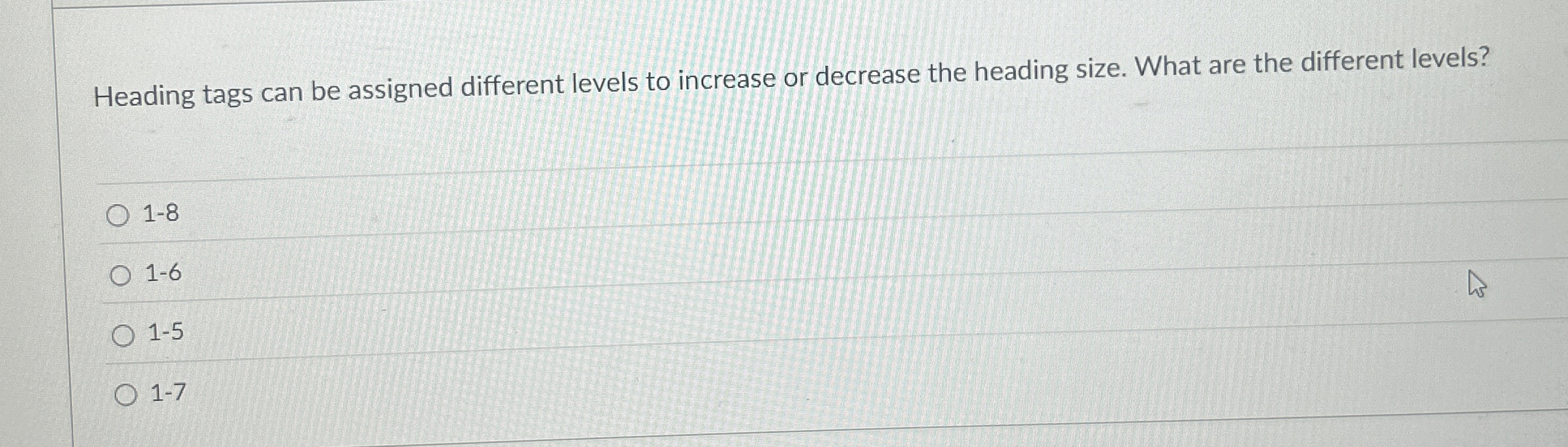 Heading tags can be assigned different levels to
