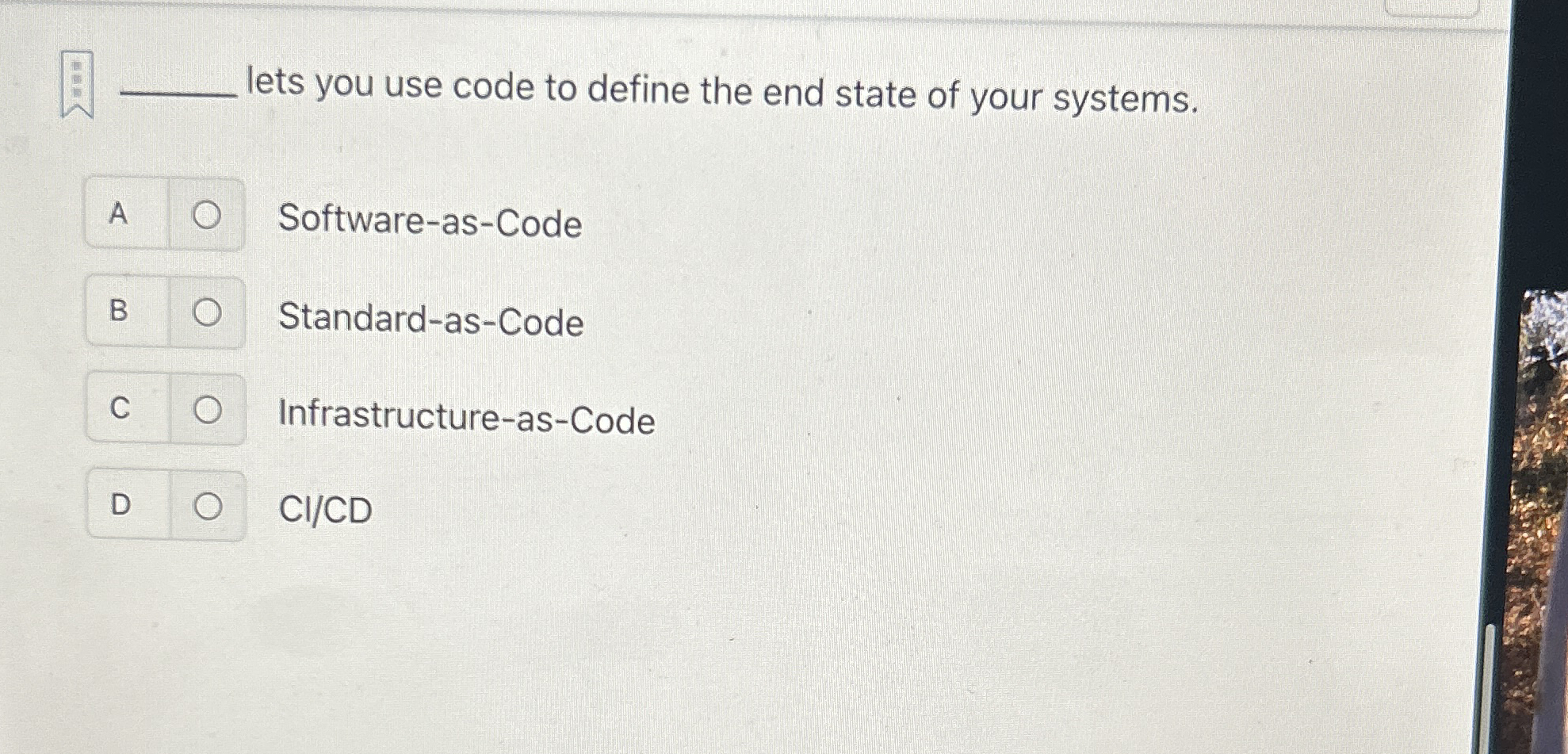 lets you use code to define the end state of your