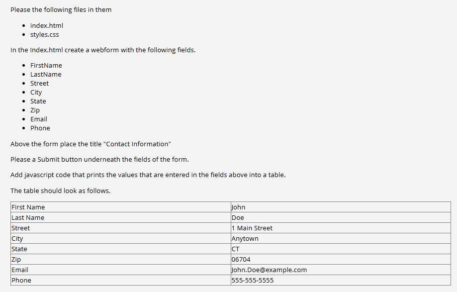 Please the following files in them - index.html -