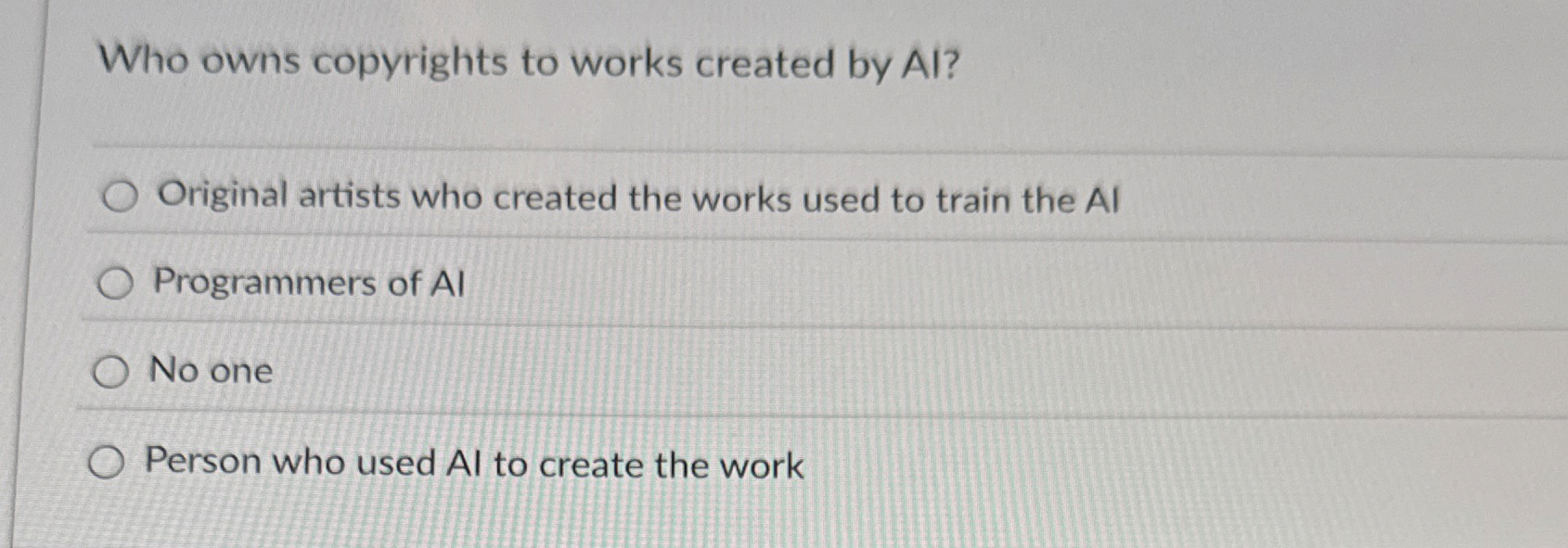 Who owns copyrights to works created by Al ?