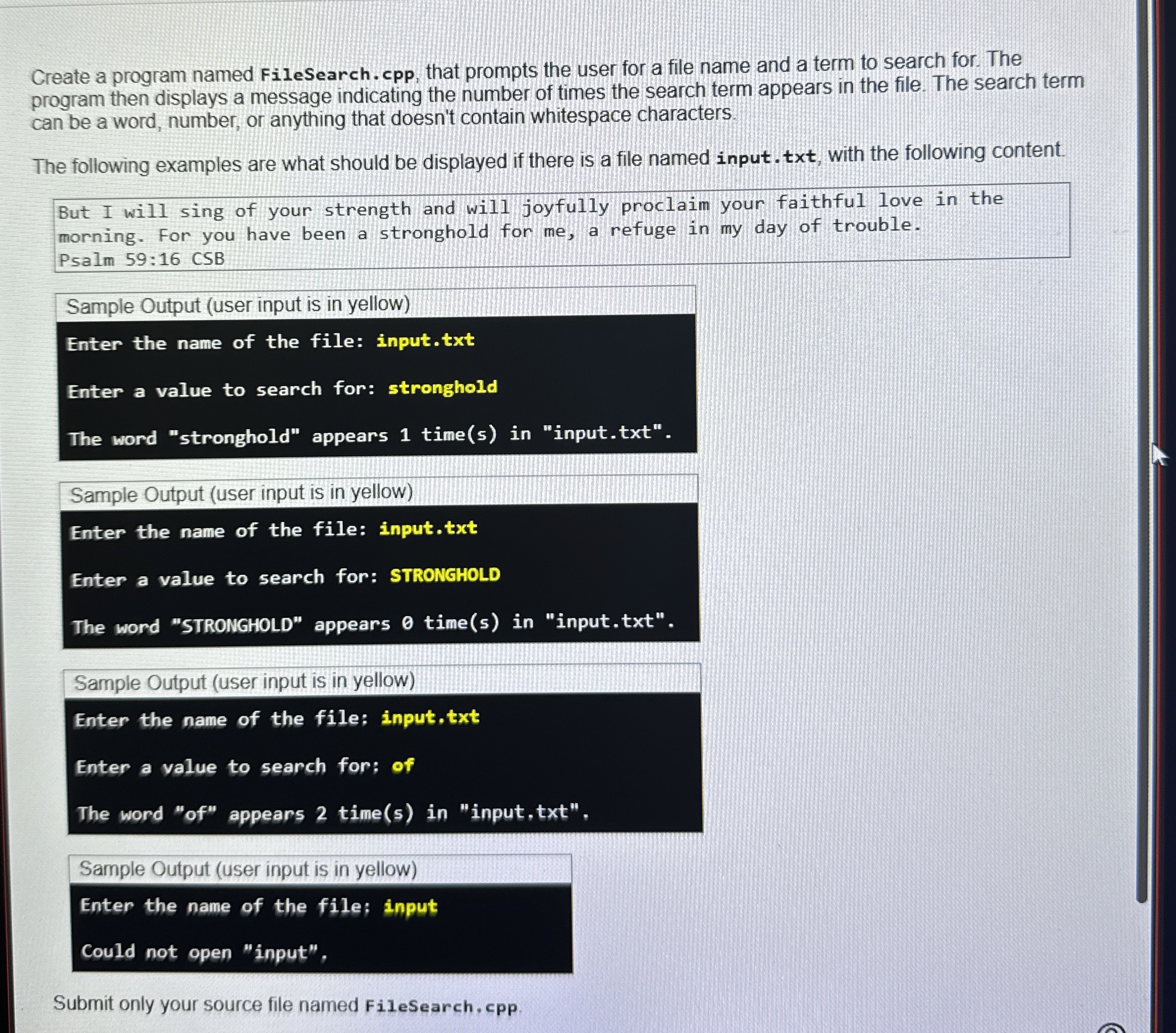 It won't compile correctly or my code is wrong in