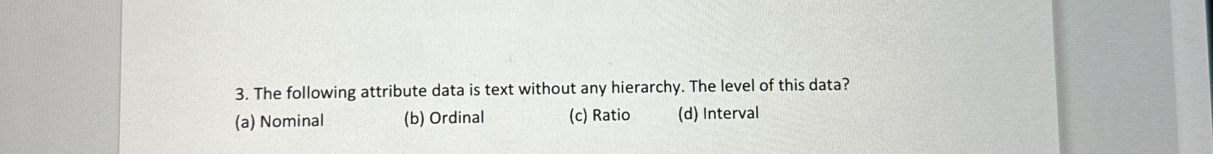 The following attribute data is text without any