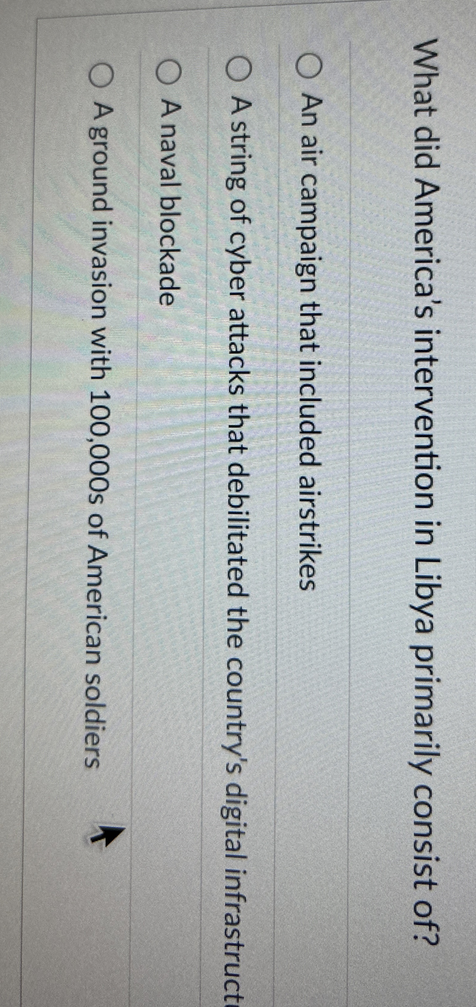 What did America's intervention in Libya