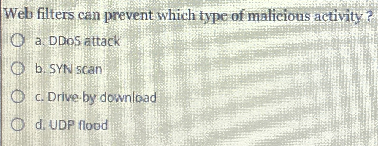 Web filters can prevent which type of malicious