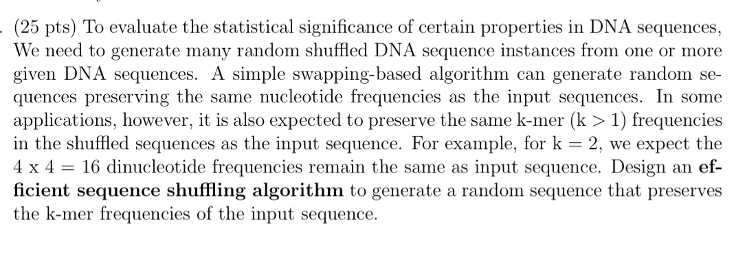 ( 2 5 pts ) To evaluate the statistical