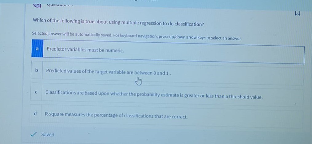 Question 16 A model to estimate House Price based