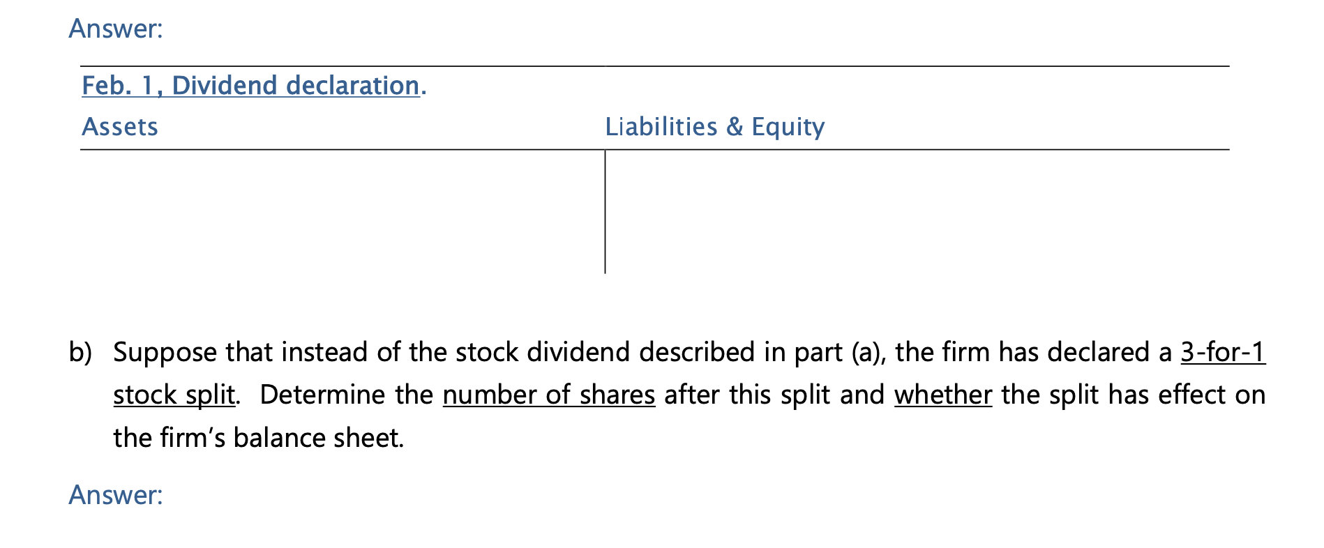 Question 1 [5 marks] For each transaction