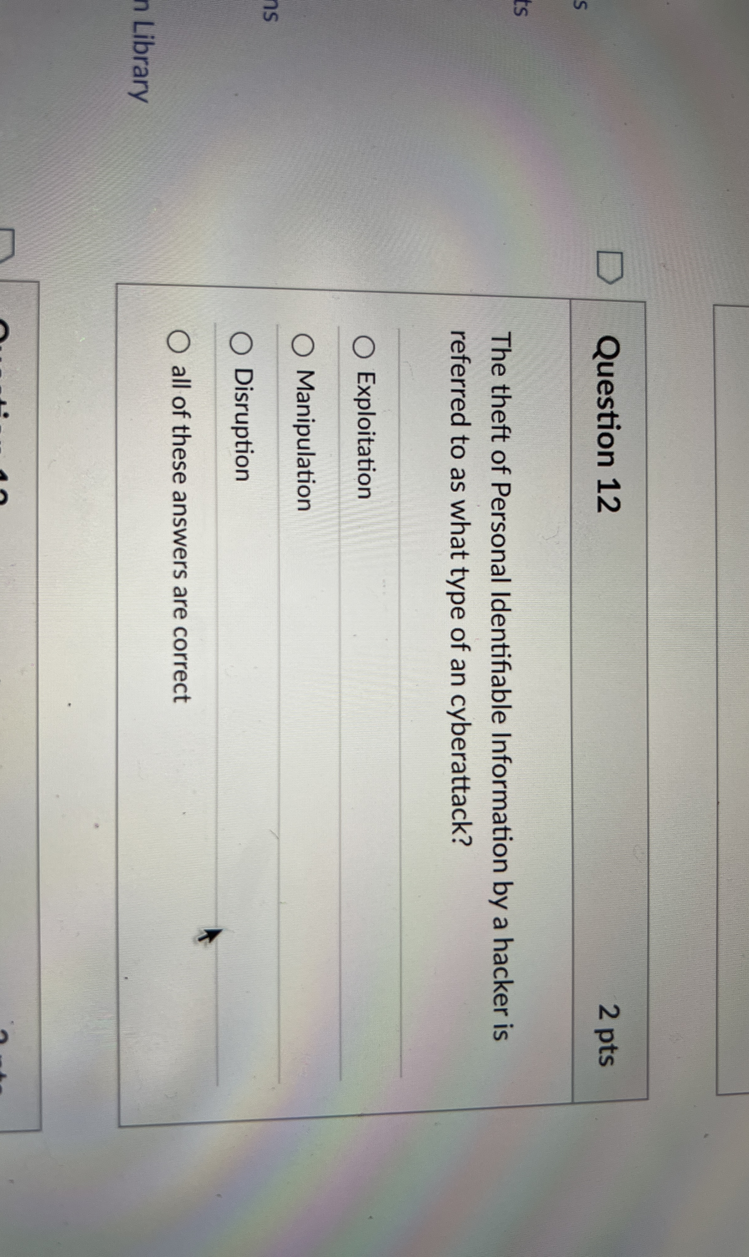 The theft of personal identifiable information by