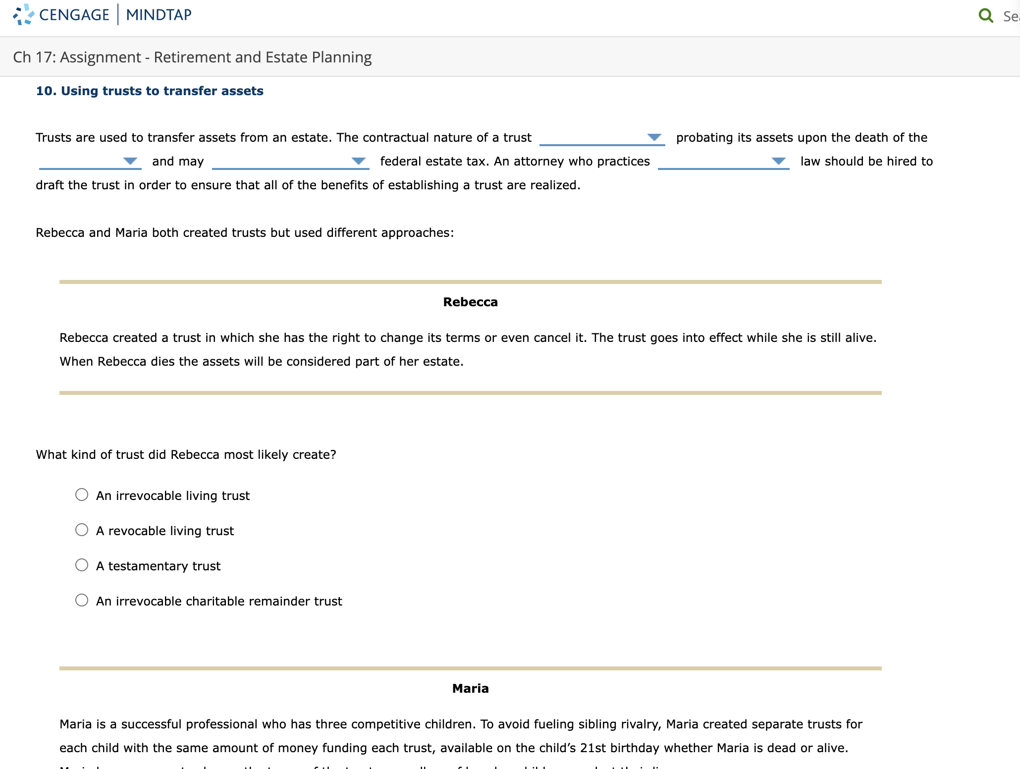 Option Blanks A. Does not avoid, avoids B.