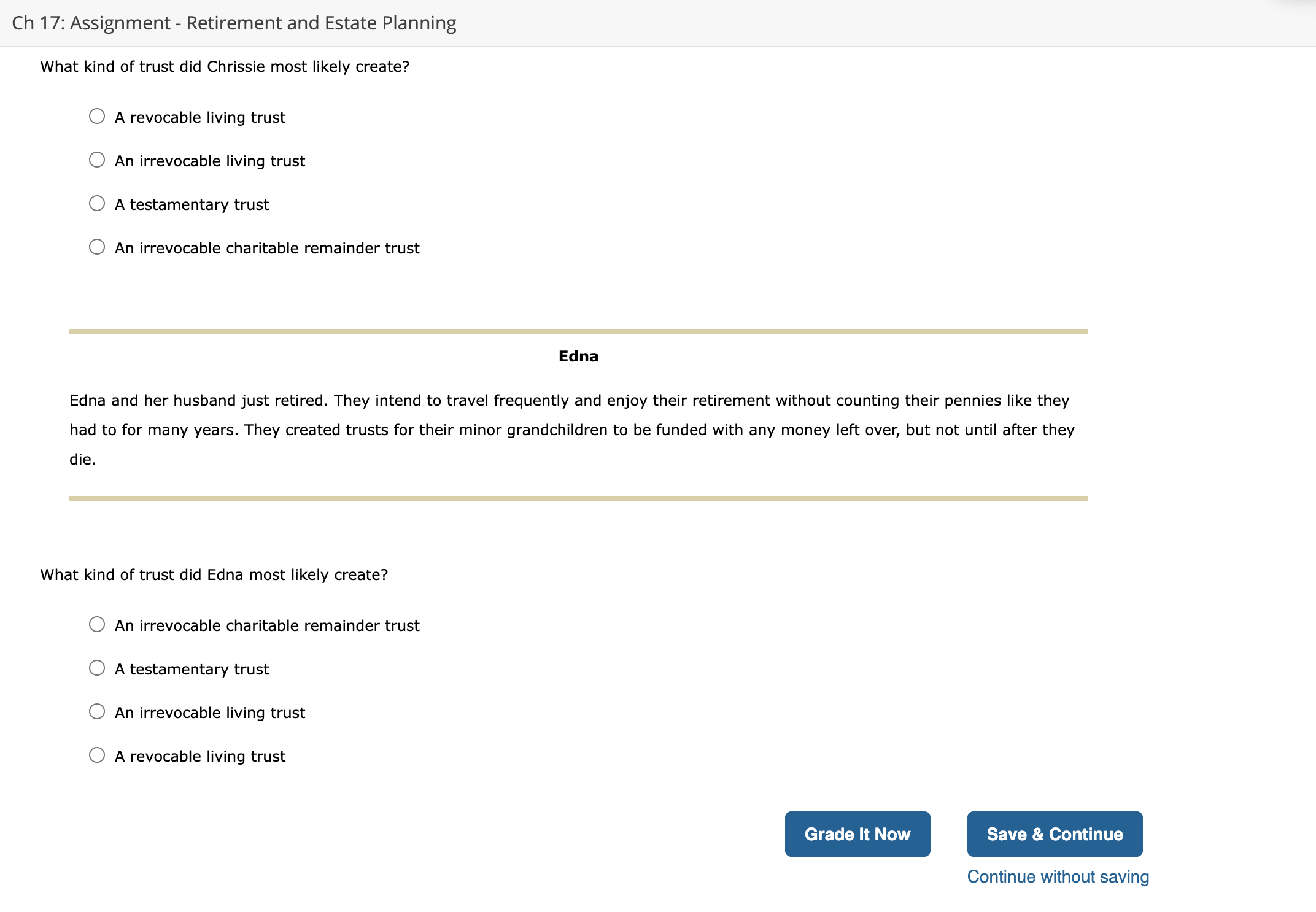 Option Blanks A. Does not avoid, avoids B.