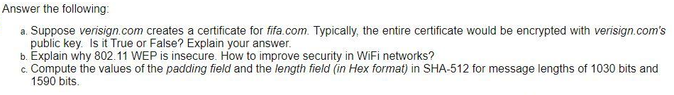 Answer the following: a . Suppose verisign.com