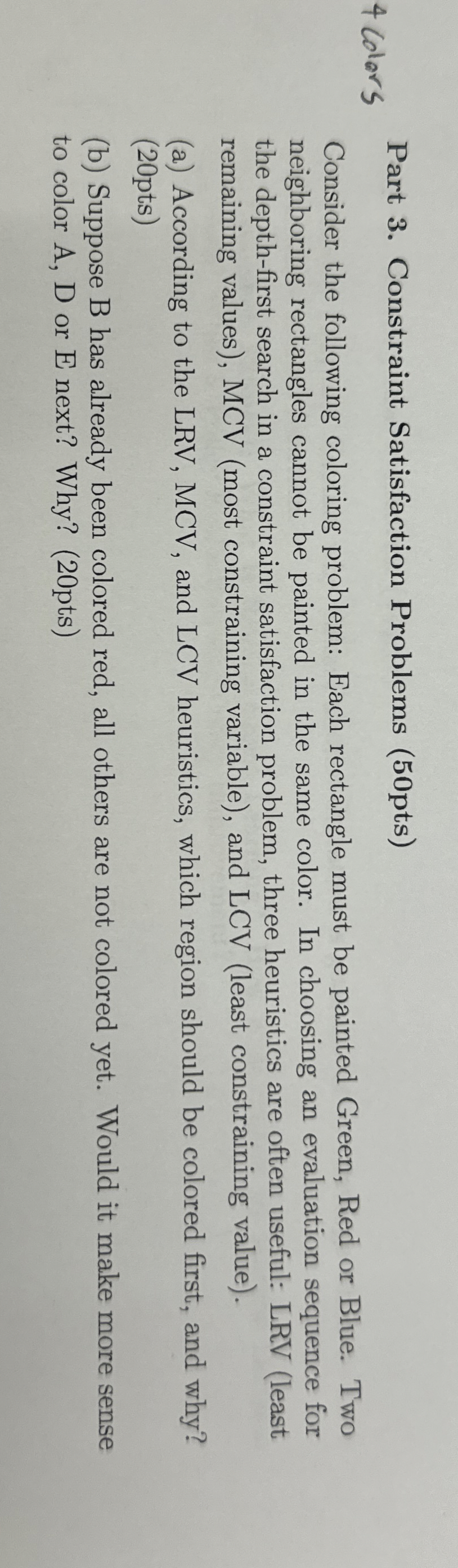 4 colers Part 3 . Constraint Satisfaction