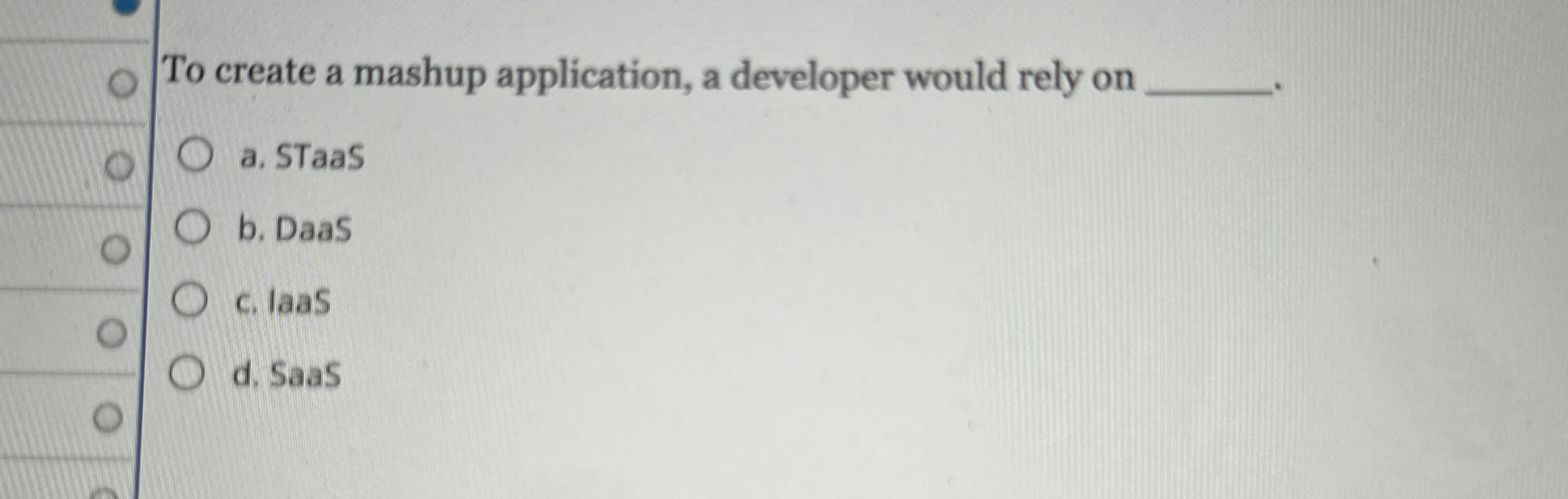 To create a mashup application, a developer would