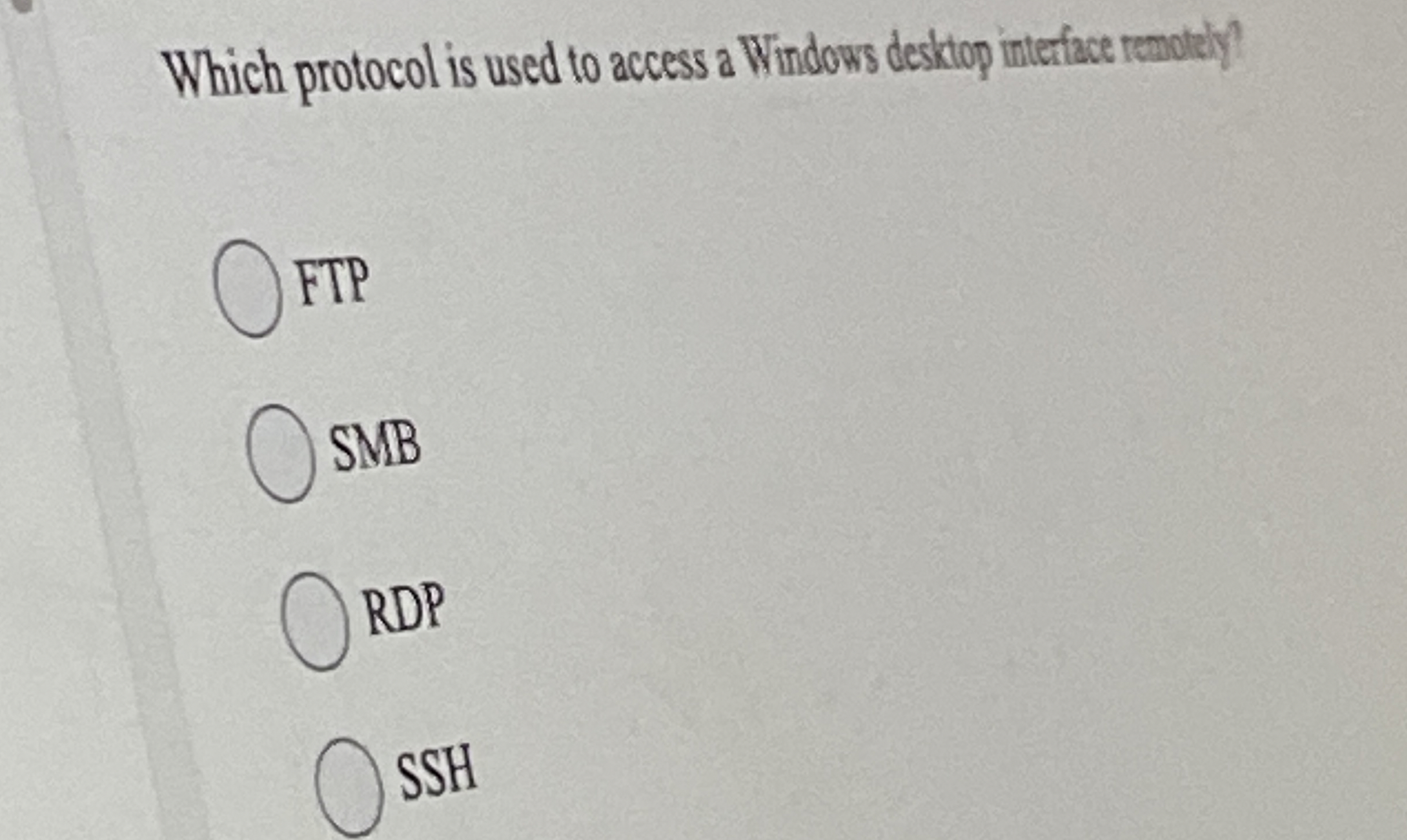 Which protocol is used to access a Windows