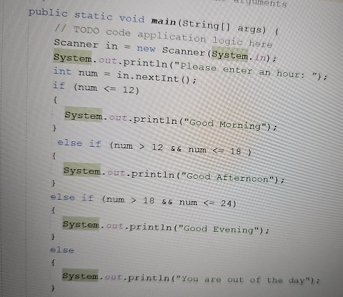 what is the code in java as case switch for