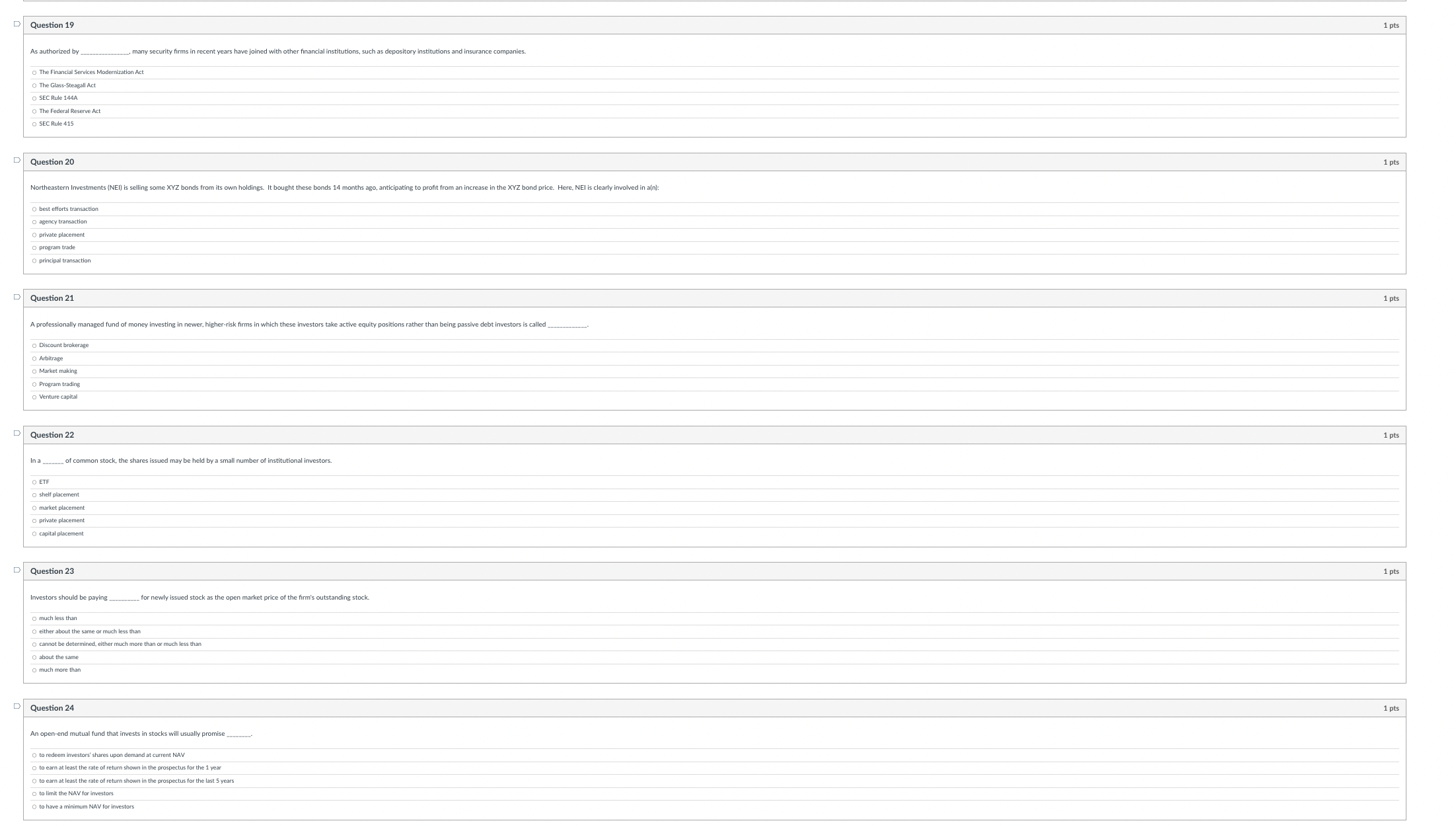 D Question 19 1 pts As authorized by _ ., many