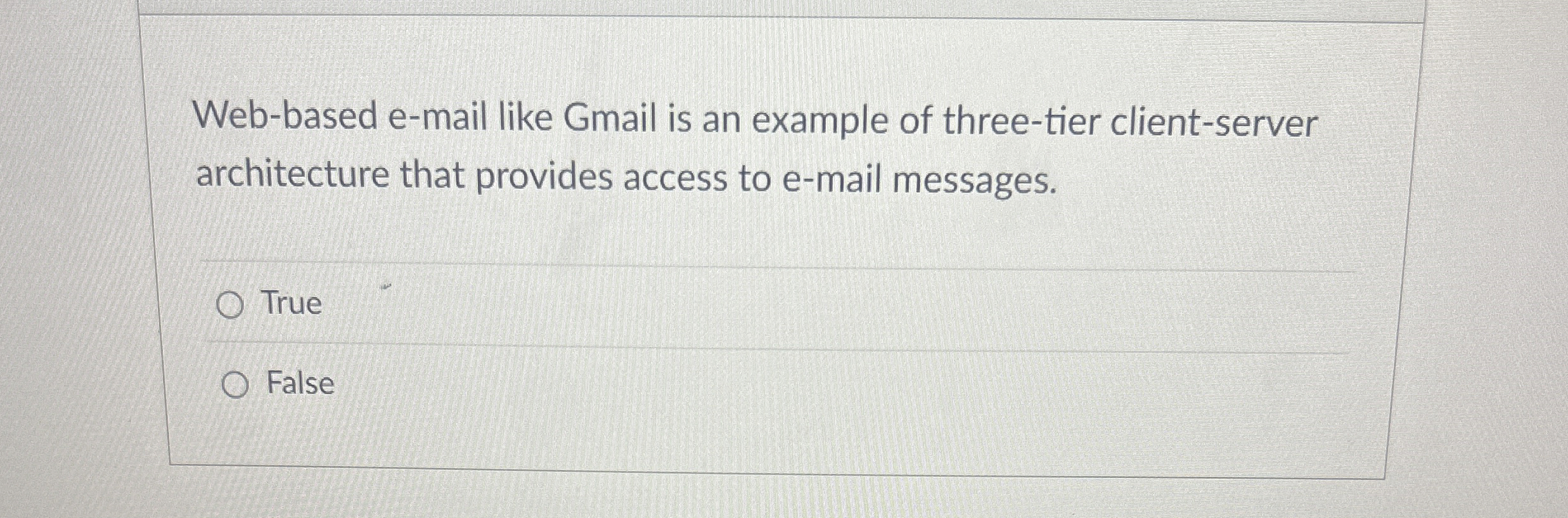 Web - based e - mail like Gmail is an example of
