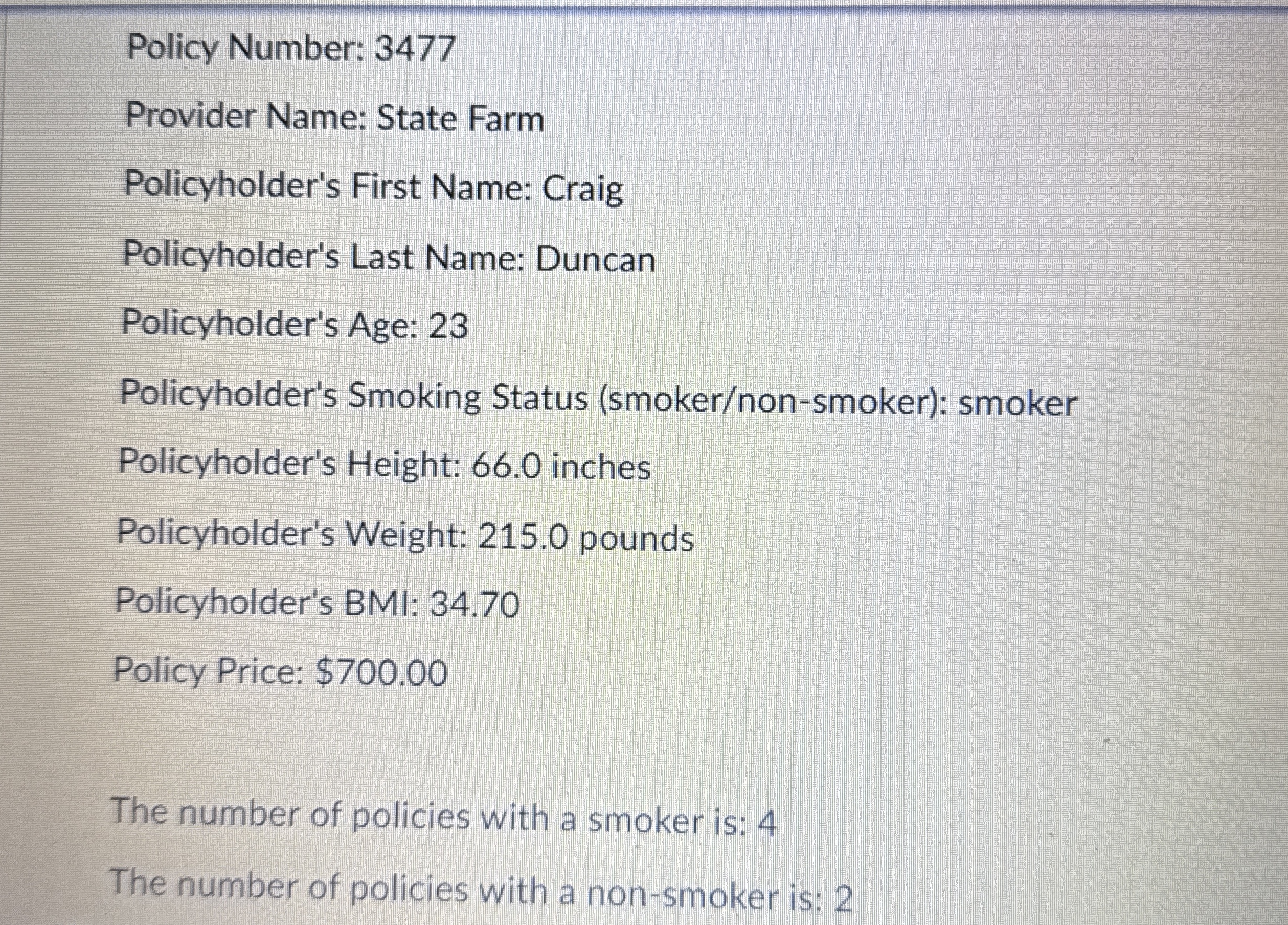 Modify the Demo class to read information about a