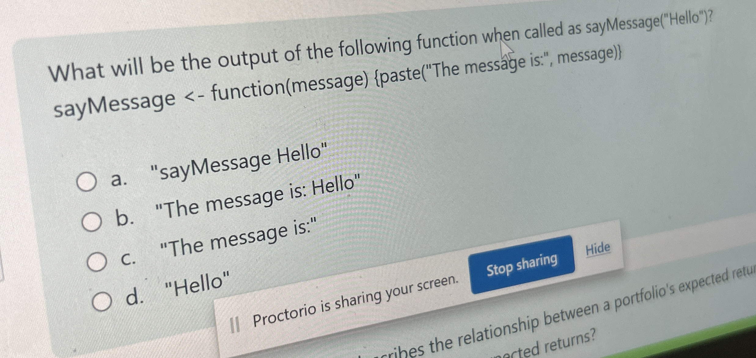 What will be the output of the following function