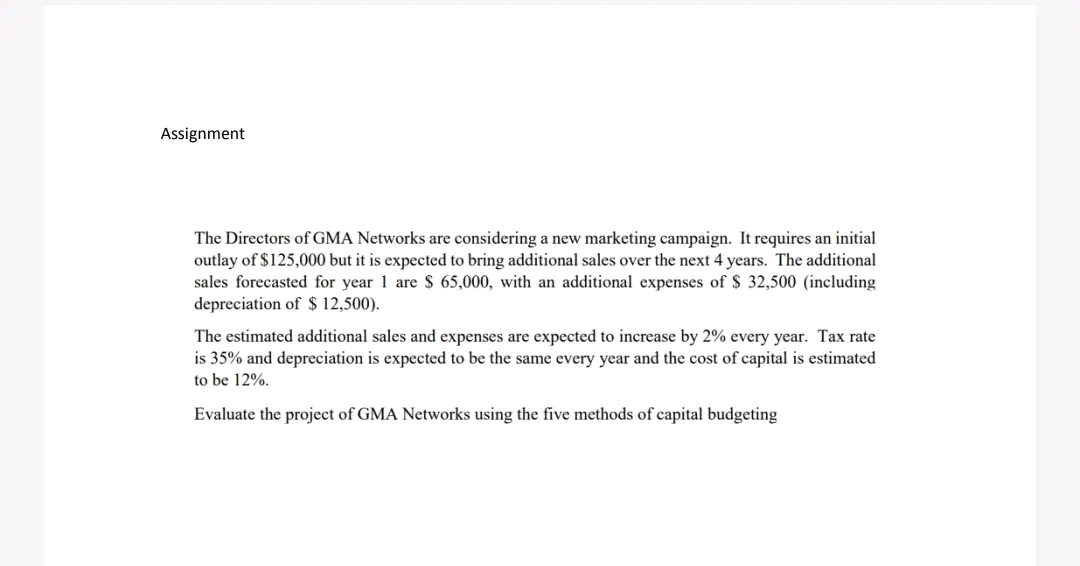 Assignment The Directors of GMA Networks are