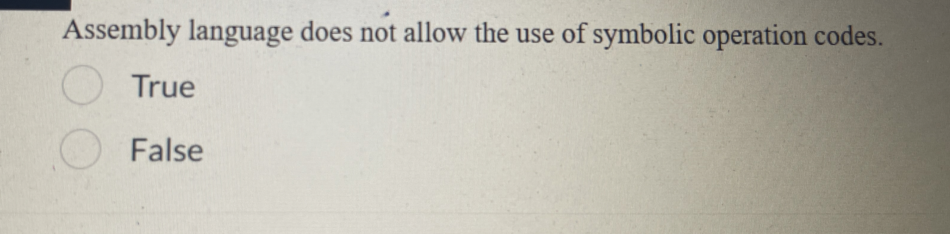 Assembly language does not allow the use of