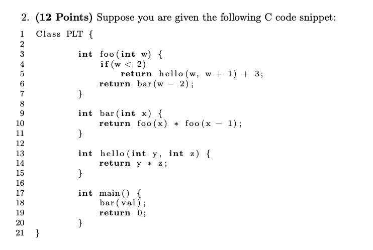 ( a ) Draw the activation tree generated by