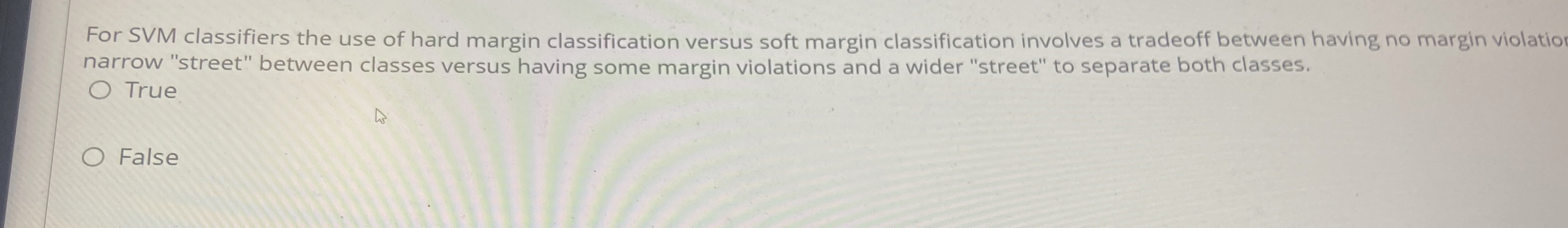 For SVM classifiers the use of hard margin