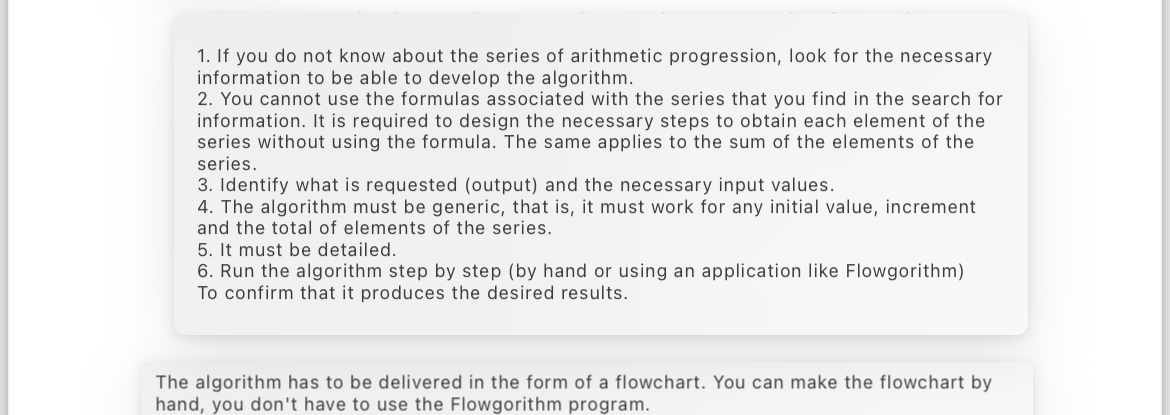 Using the flowchart technique, make an algoritm